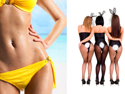 Coniglietta e ragazze in bikini