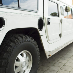 wedding limousine waiting for newlywed