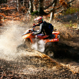 quad racer in action