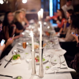 Abstract image of a celebratory table.